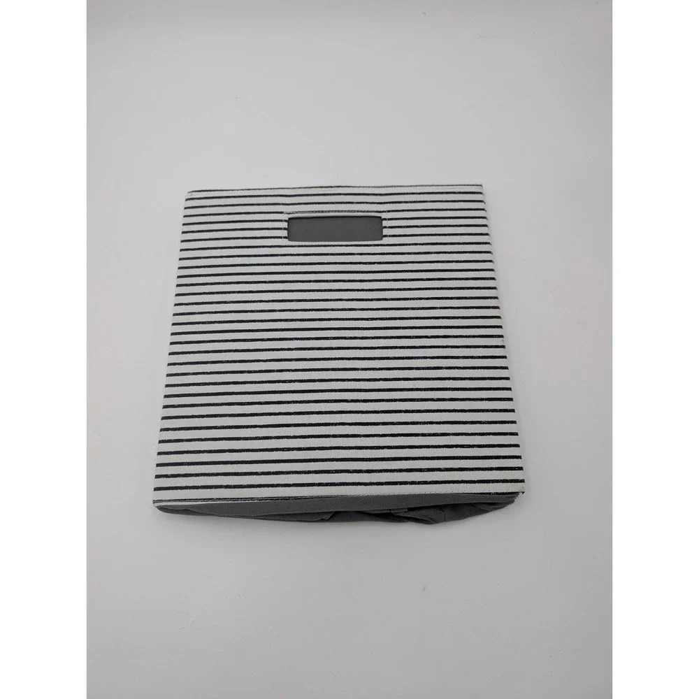 Brightroom fabric Storage Bin cube 13x13 black white stripe